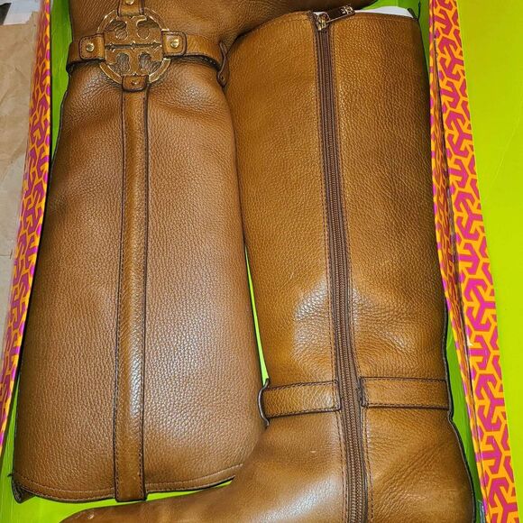 Tory Burch Designer Amanda Leather Riding Boot Size 8.5 - Picture 1 of 8